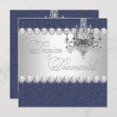Invitations de Denim et Diamond Party (Devant / Derrière)