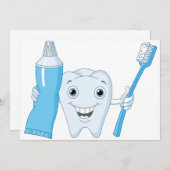 Invitations de dent et de brosse à dents (Devant / Derrière)
