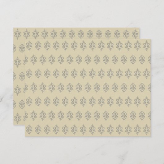 Invitations de dentelle de crème antique (Devant / Derrière)