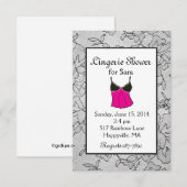 Invitations de dentelle noires de Fête de la (Devant / Derrière)