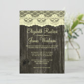 Invitations de dentelle rustique et de mariage en  (Debout devant)