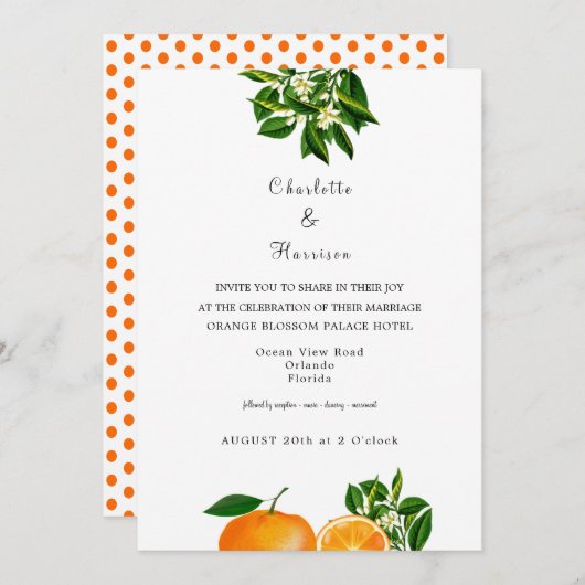 Invitations de destination Mariage Floride (Devant / Derrière)