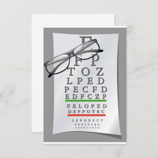 Invitations de diagramme d'optométriste (Devant / Derrière)