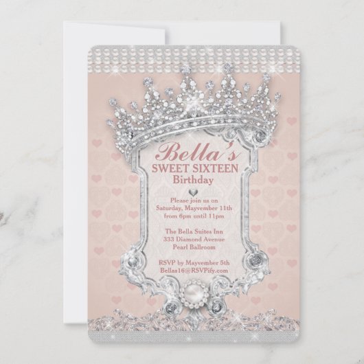 Invitations de Diamond et de Bling Party (Devant)