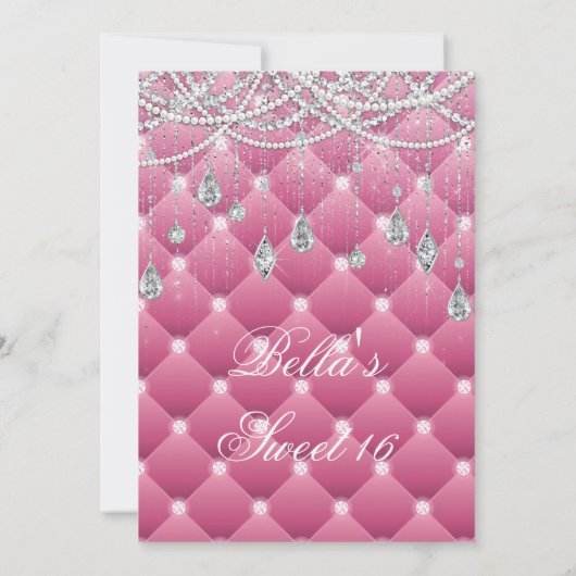 Invitations de Diamond et de Bling Party (Dos)