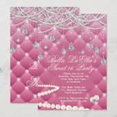 Invitations de Diamond et de Bling Party (Devant / Derrière)