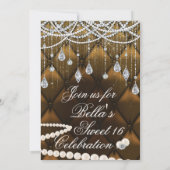 Invitations de Diamond, Pearls et Bling Party (Dos)