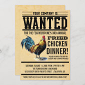 Invitations de dîner de poulet frit (Devant / Derrière)