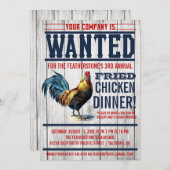 Invitations de dîner de poulet frit (Devant / Derrière)