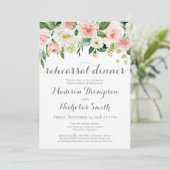 Invitations de dîner de répétition de fleur rose (Debout devant)