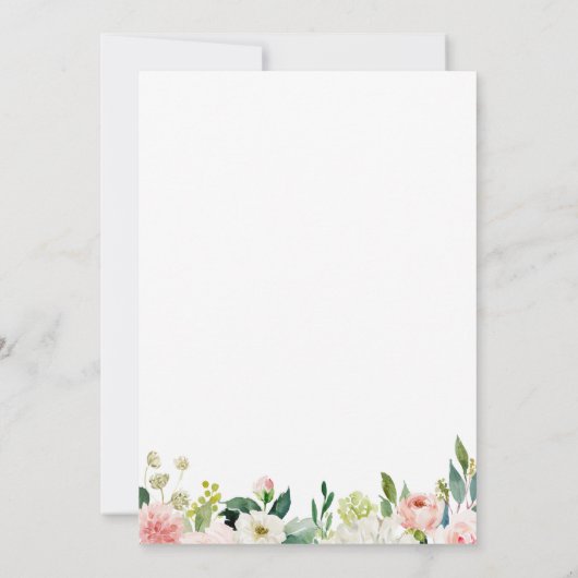 Invitations de dîner de répétition de fleur rose (Dos)