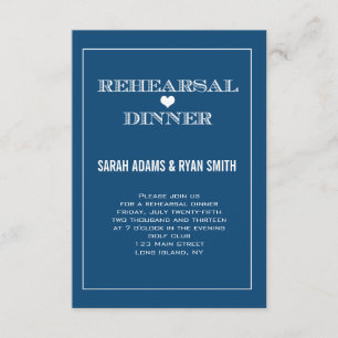 Invitations de dîner de répétition de mariage de