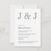 Invitations de dîner de répétition de monogramme (Devant)