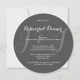 Invitations de dîner de répétition de monogramme