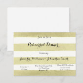 Invitations de dîner de répétition de rayure d'or (Devant / Derrière)