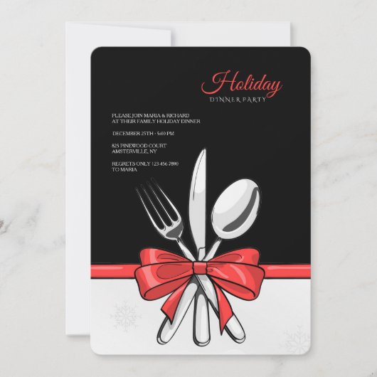 Invitations de dîner de vacances (Devant)