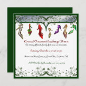 Invitations de dîner d'échange d'ornement de Noël (Devant / Derrière)