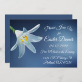 Invitations De Dîners De Pâques Blanches Simple (Devant / Derrière)