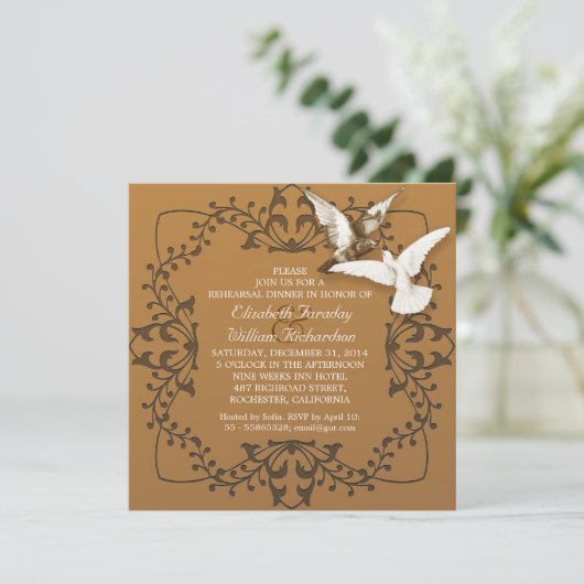 Invitations de dîners de répétition pour inséparab (Debout devant)