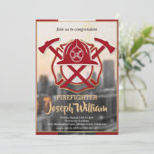 invitations de diplôme de pompier (Debout devant)