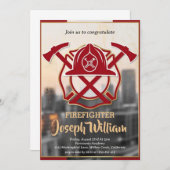 invitations de diplôme de pompier (Devant / Derrière)