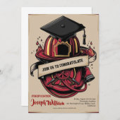 invitations de diplôme de pompier (Devant / Derrière)