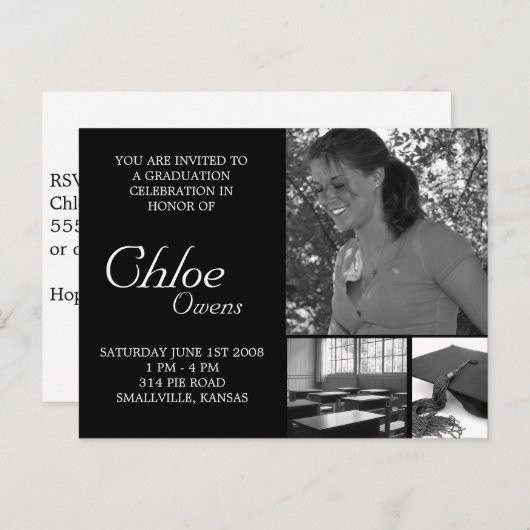 Invitations de diplôme pas chers (Devant / Derrière)