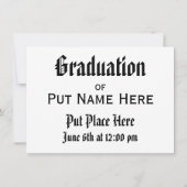 Invitations de diplômes (Dos)