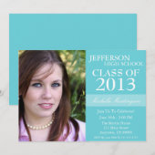 Invitations de diplômes à deux tonalités (Turquois (Devant / Derrière)