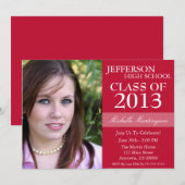 Invitations de diplômes à deux tons (Burgandy Red) (Devant / Derrière)