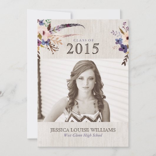 Invitations de diplômes de Bouquet de Bohême (Devant)