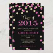 Invitations de diplômes de Parties scintillant ros (Devant / Derrière)