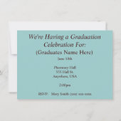 Invitations de diplômés de pharmacie (Dos)