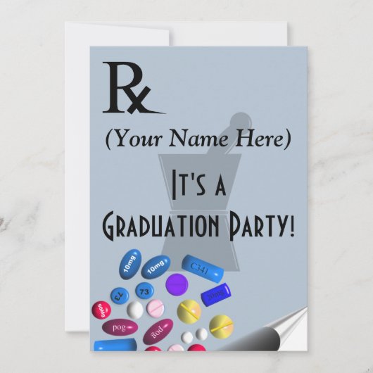 Invitations de diplômes de pharmacien Conception d (Devant)