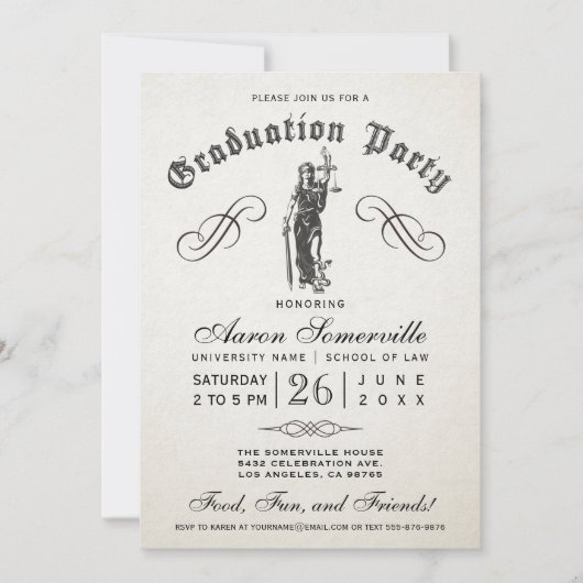 Invitations de diplômés des facultés de droit (Devant)