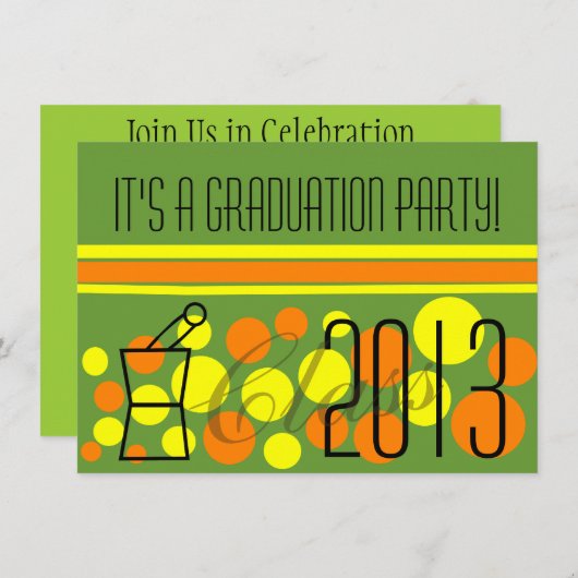 Invitations de diplômés des pharmacies vert (Devant / Derrière)