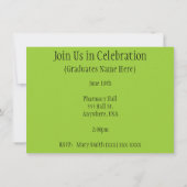 Invitations de diplômés des pharmacies vert (Dos)