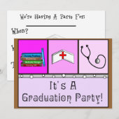 Invitations de diplômes d'infirmière (Devant / Derrière)