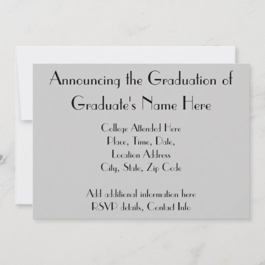 Invitations de diplômes d'infirmière 2012 (Dos)