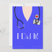 Invitations de diplômes d'infirmière Bleu Scrub Ha (Devant)