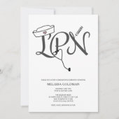 Invitations de diplômes d'infirmière LPN simplemen (Devant)