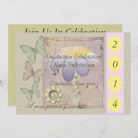 Invitations de diplômes d'infirmière praticienne 2 (Devant / Derrière)