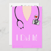 Invitations de diplômes d'infirmière rose (Devant / Derrière)