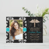 Invitations de diplômes d'infirmières bleues (Debout devant)