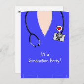 Invitations de diplômes d'infirmièresBlue Scrub To (Devant / Derrière)