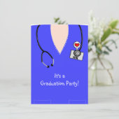 Invitations de diplômes d'infirmièresBlue Scrub To (Debout devant)