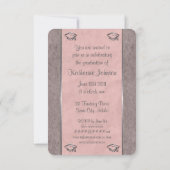 Invitations de diplômes en rose personnalisables e (Dos)