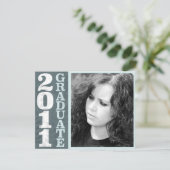 Invitations de diplômés Floral Clarendon Steel 201 (Debout devant)