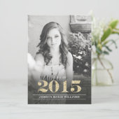 Invitations de diplômés Glam Gold (Debout devant)