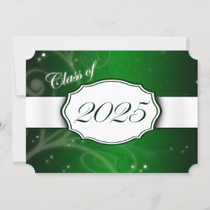 Invitations de diplômes Green et White 2025
